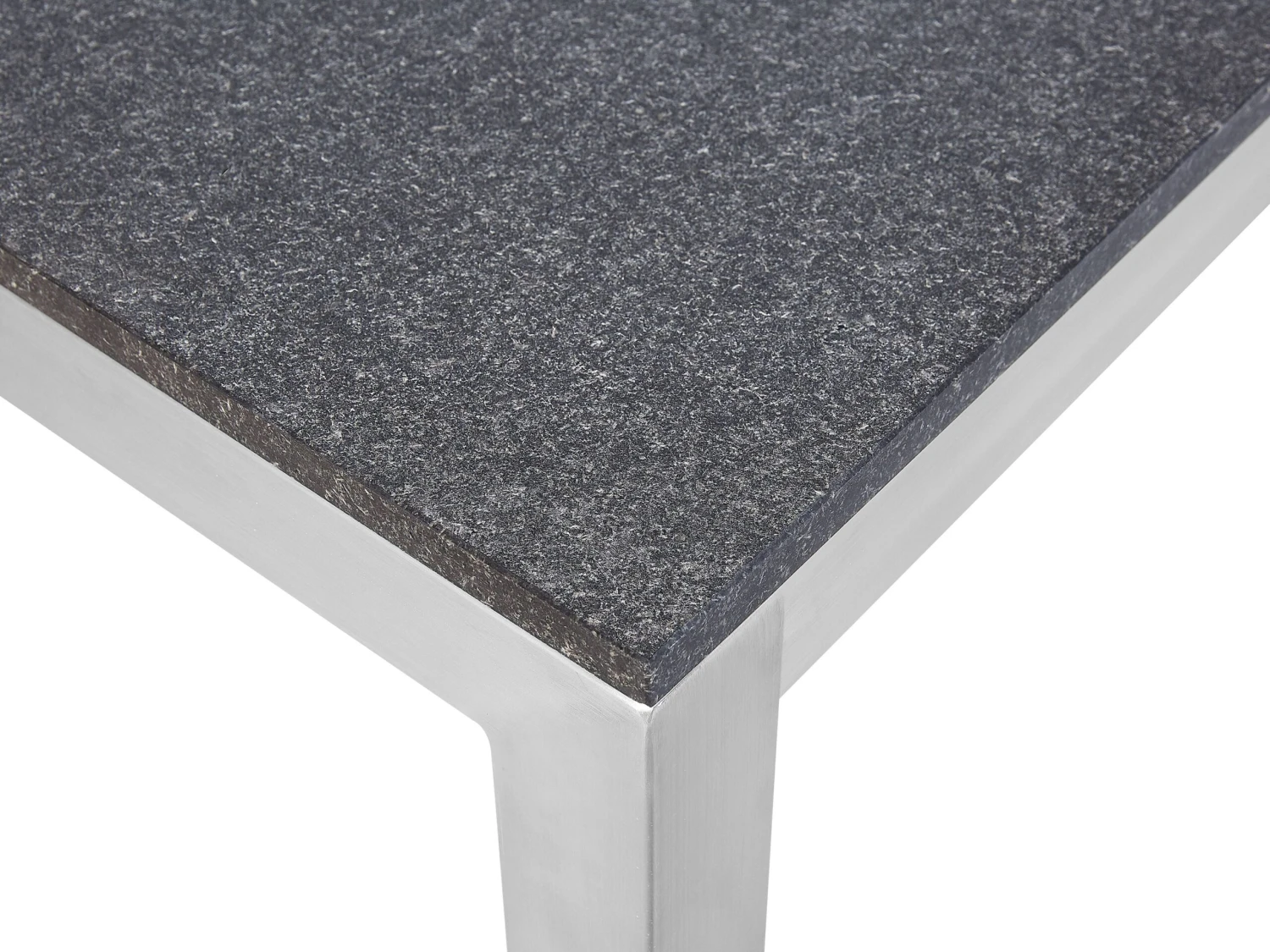 Mesa De Comedor De Metal/granito Gris Grafito/plateado 180 X 90 Cm GROSSETO - Imagen 4