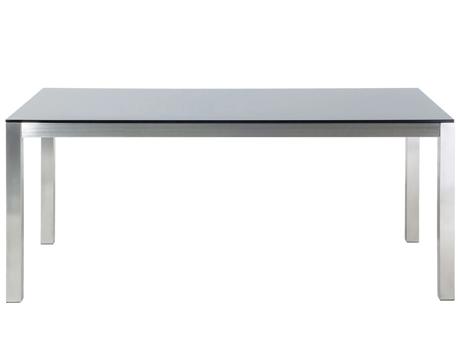 Mesa De Comedor De Metal/vidrio Templado Negro/plateado 180 X 90 Cm GROSSETO 7 Mesa De Comedor De Metal/vidrio Templado Negro/plateado 180 X 90 Cm GROSSETO - Imagen 5