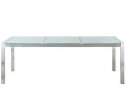 Mesa De Comedor De Metal/vidrio Templado Transparente/plateado Varios Tamaños GROSSETO 16 Mesa De Comedor De Metal/vidrio Templado Transparente/plateado Varios Tamaños GROSSETO -Beliani undef src sa picid 674122 type whitesh image