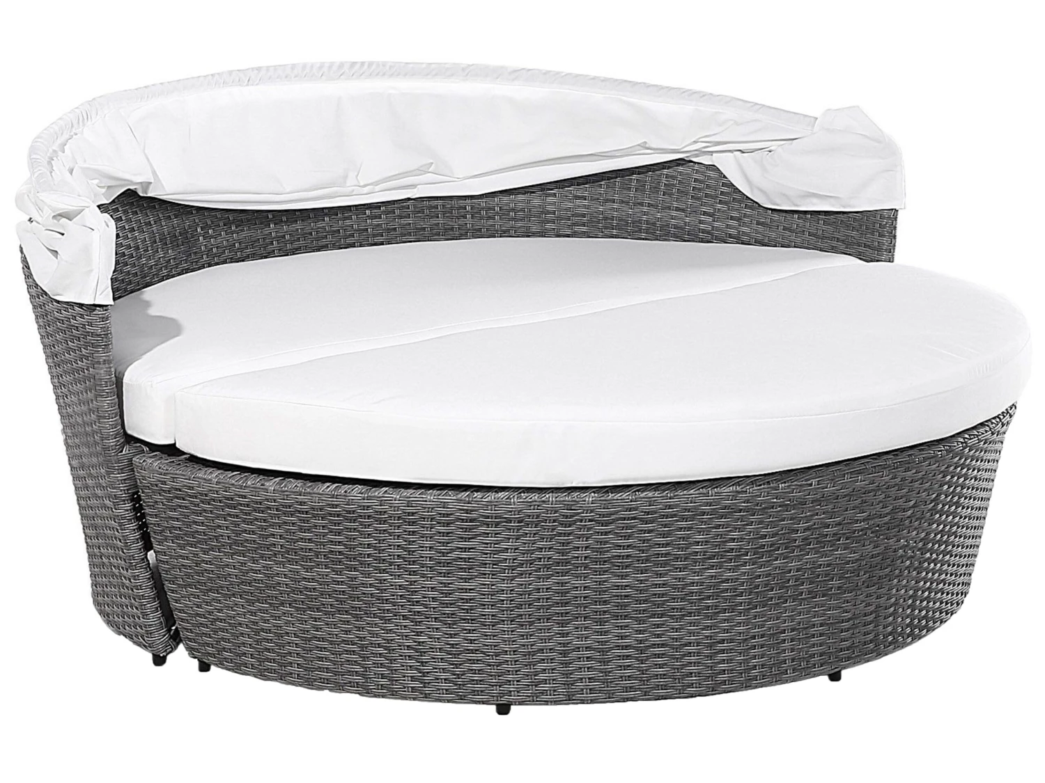 Cama De Exterior De Ratán Gris/blanco Crema SYLT LUX 5 Cama De Exterior De Ratán Gris/blanco Crema SYLT LUX - Imagen 3