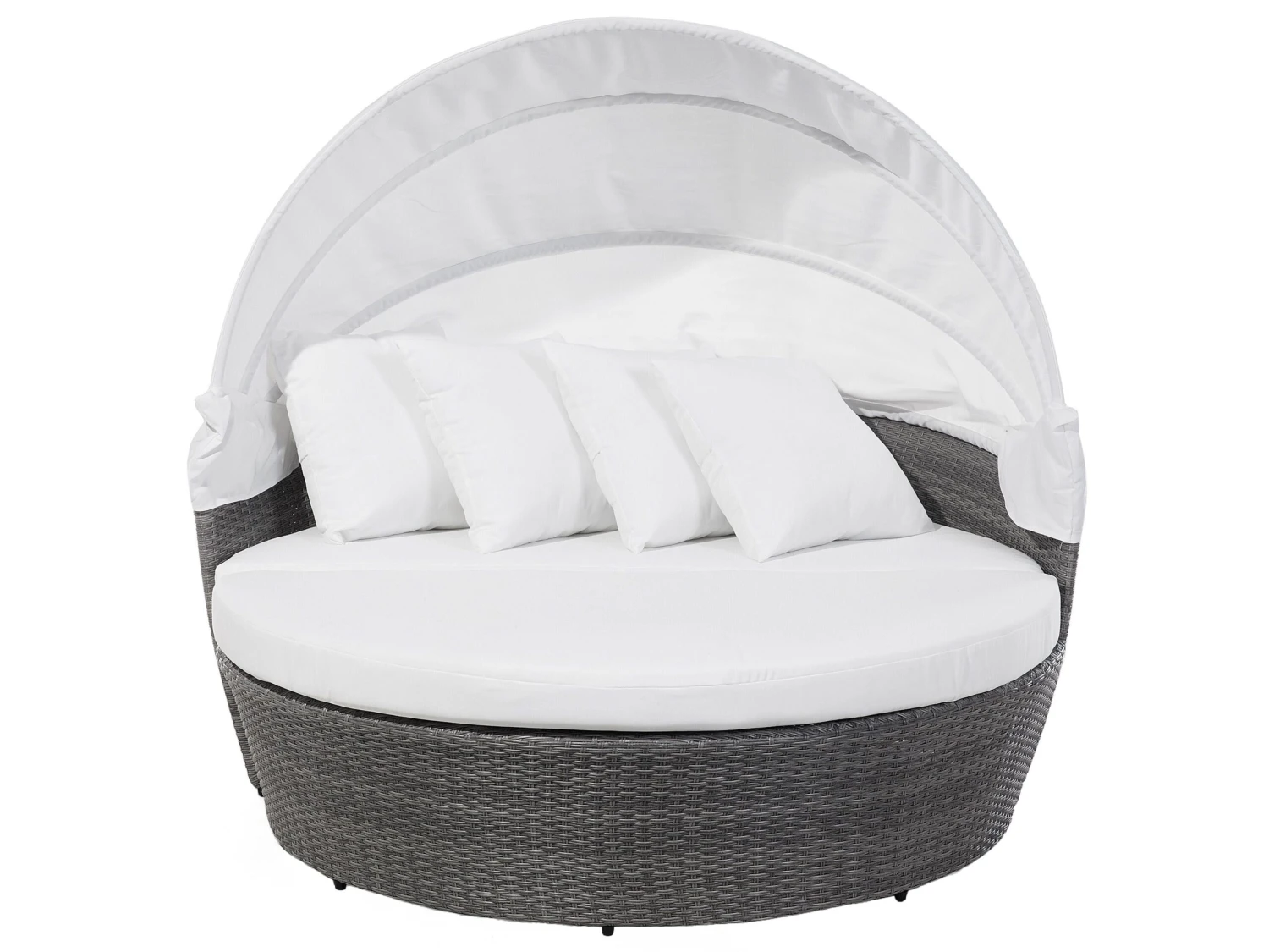 Cama De Exterior De Ratán Gris/blanco Crema SYLT LUX 6 Cama De Exterior De Ratán Gris/blanco Crema SYLT LUX - Imagen 4