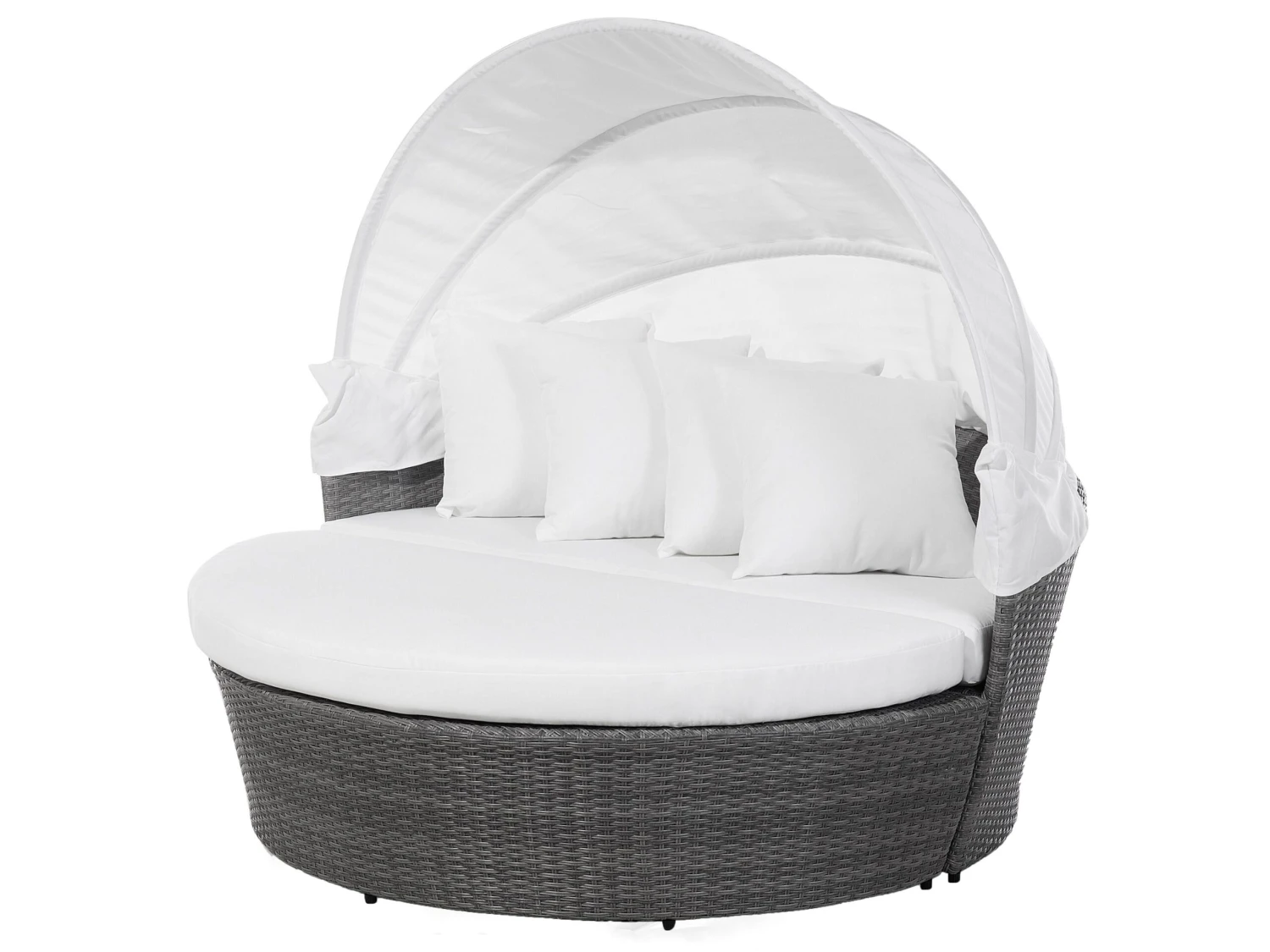 Cama De Exterior De Ratán Gris/blanco Crema SYLT LUX 7 Cama De Exterior De Ratán Gris/blanco Crema SYLT LUX - Imagen 5