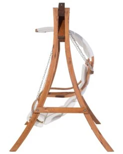 Columpio De Madera De Alerce Oscura/beige Crema APRILIA 19 Columpio De Madera De Alerce Oscura/beige Crema APRILIA -Beliani undef src sa picid 679787 type whitesh image