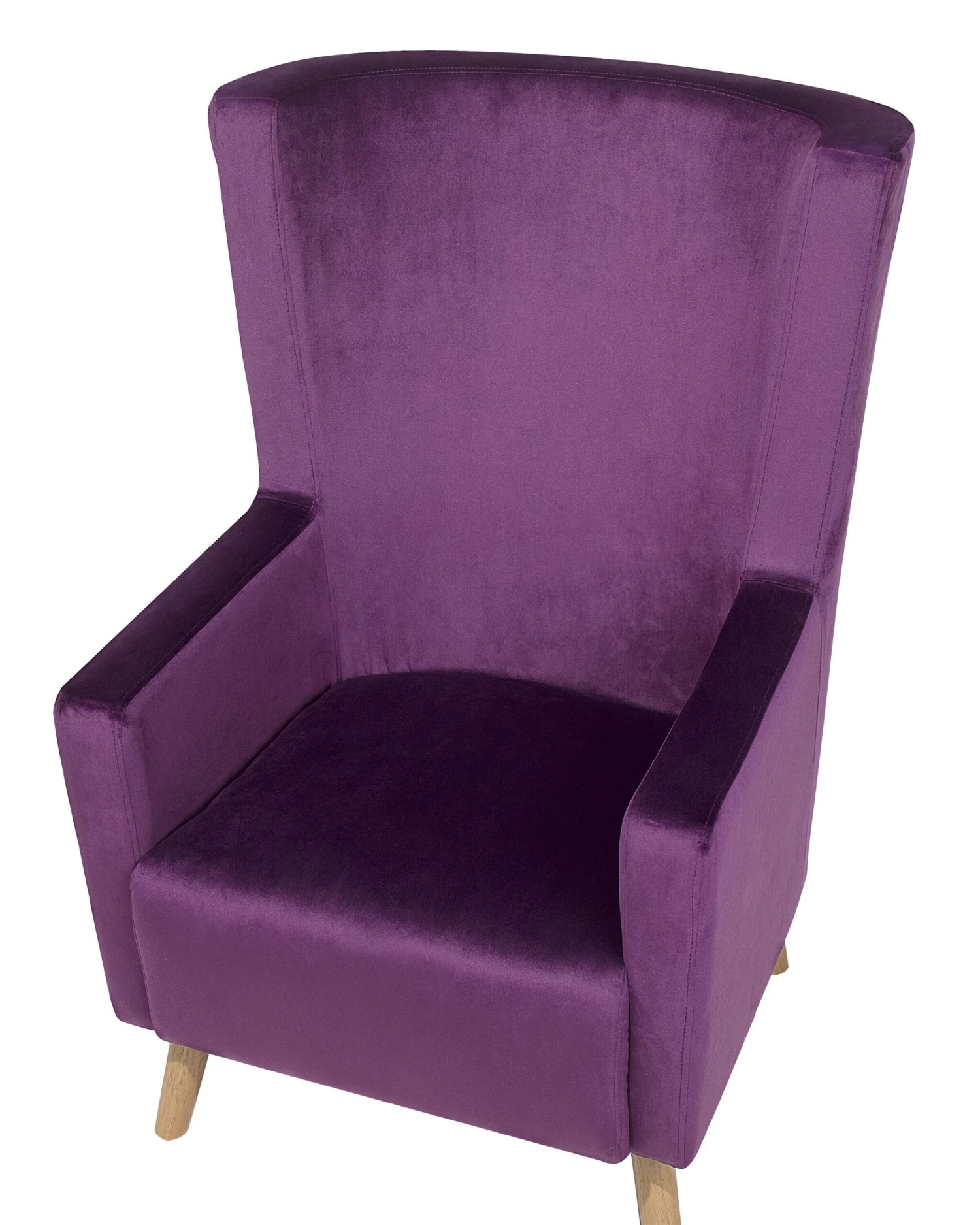 Sillón De Terciopelo Violeta/madera Clara ONEIDA 8 Sillón De Terciopelo Violeta/madera Clara ONEIDA - Imagen 6
