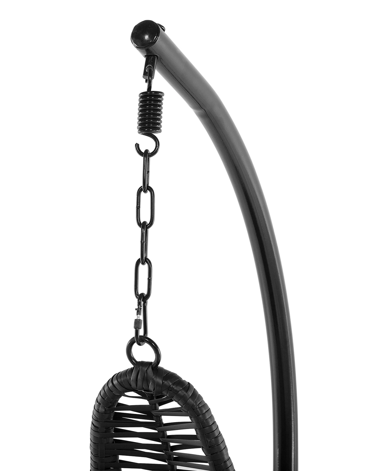 Silla Colgante De Ratán Negra Con Soporte ATRI - Imagen 7