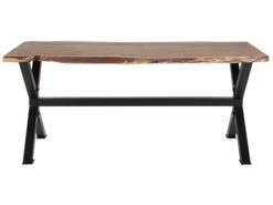 Mesa De Comedor De Madera De Acacia Clara/negro Varios Tamaños VALBO 18 Mesa De Comedor De Madera De Acacia Clara/negro Varios Tamaños VALBO -Beliani undef src sa picid 745136 type whitesh image