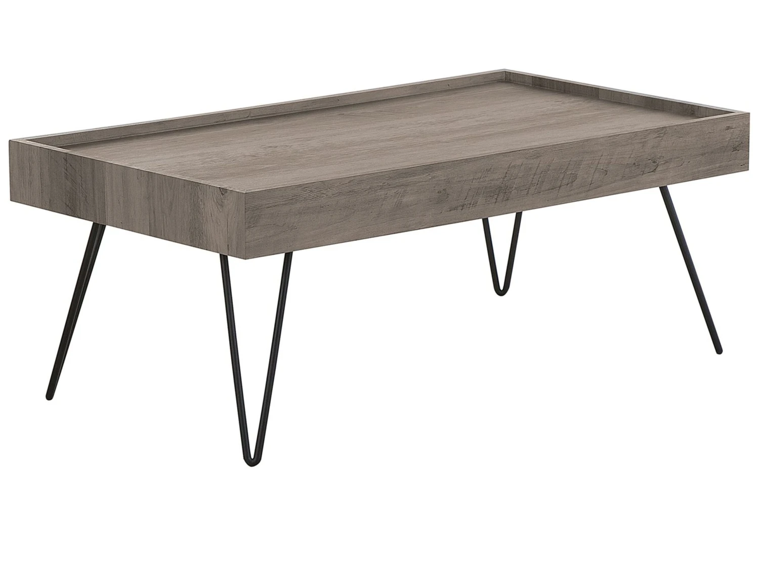 Mesa De Centro Madera Oscura/negro/gris Pardo 100 X 60 Cm WELTON 3 Mesa De Centro Madera Oscura/negro/gris Pardo 100 X 60 Cm WELTON