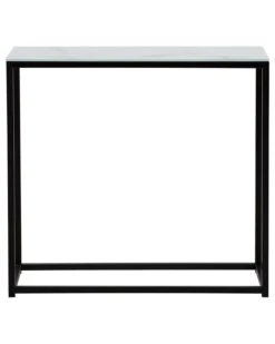 Consola De Vidrio Templado Blanco/negro 80 X 30 Cm DORRIS 15 Consola De Vidrio Templado Blanco/negro 80 X 30 Cm DORRIS -Beliani undef src sa picid 757528 type whitesh image