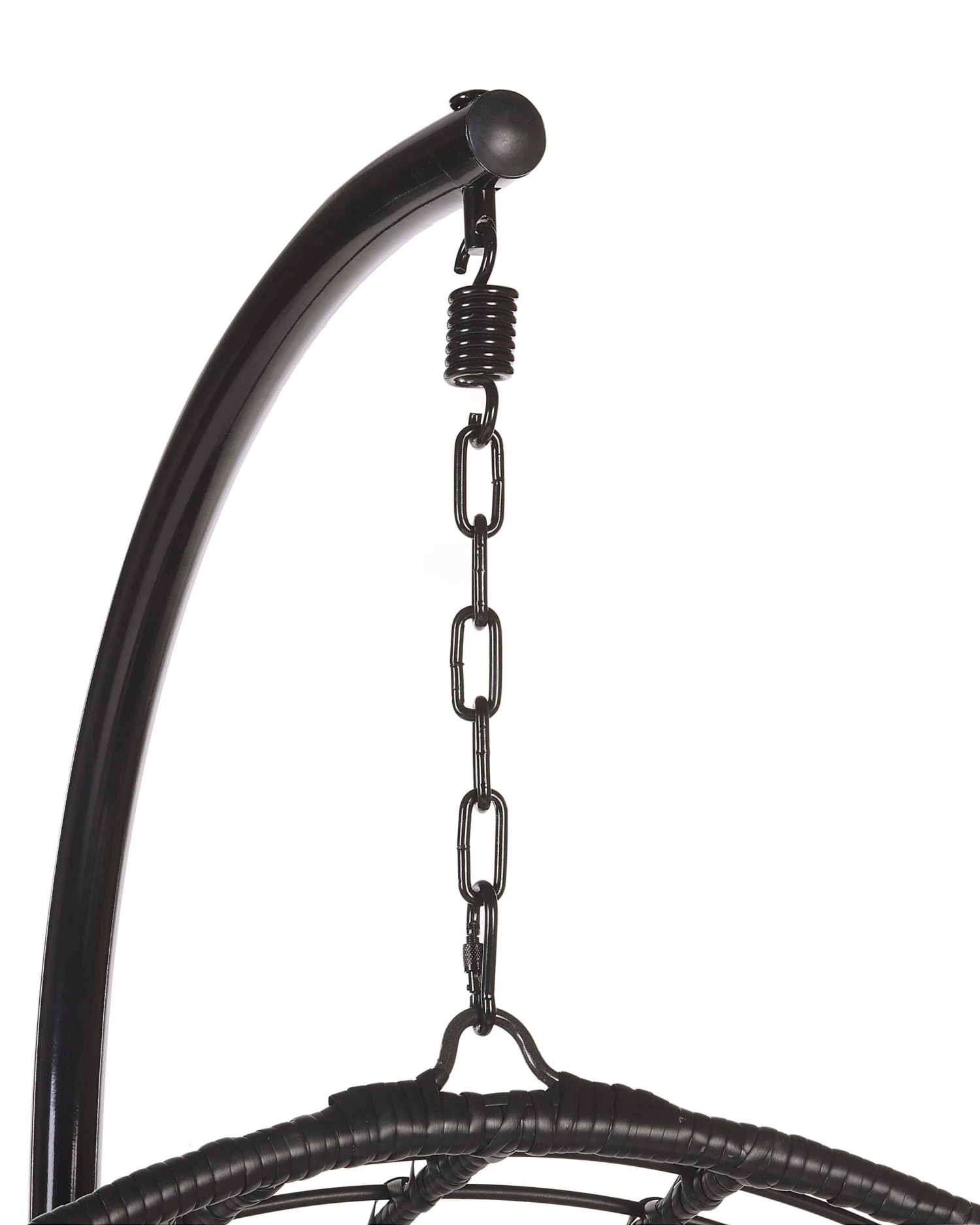 Silla Colgante De Ratán Negra Con Soporte ASPIO - Imagen 9