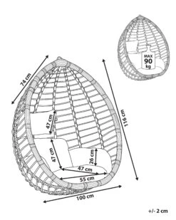 Silla Colgante De Ratán Negra TOLLO 13 Silla Colgante De Ratán Negra TOLLO -Beliani undef src sa picid 765408 type whitesh image