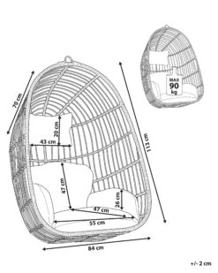 Silla Colgante De Ratán Color Natural CASOLI 21 Silla Colgante De Ratán Color Natural CASOLI -Beliani undef src sa picid 765419 type whitesh image