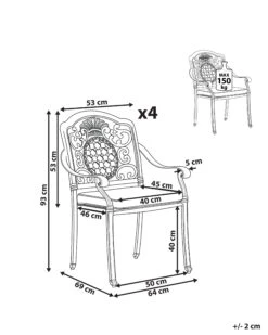 Conjunto De 4 Sillas De Jardín Marrones SALENTO 21 Conjunto De 4 Sillas De Jardín Marrones SALENTO -Beliani undef src sa picid 765568 type whitesh image