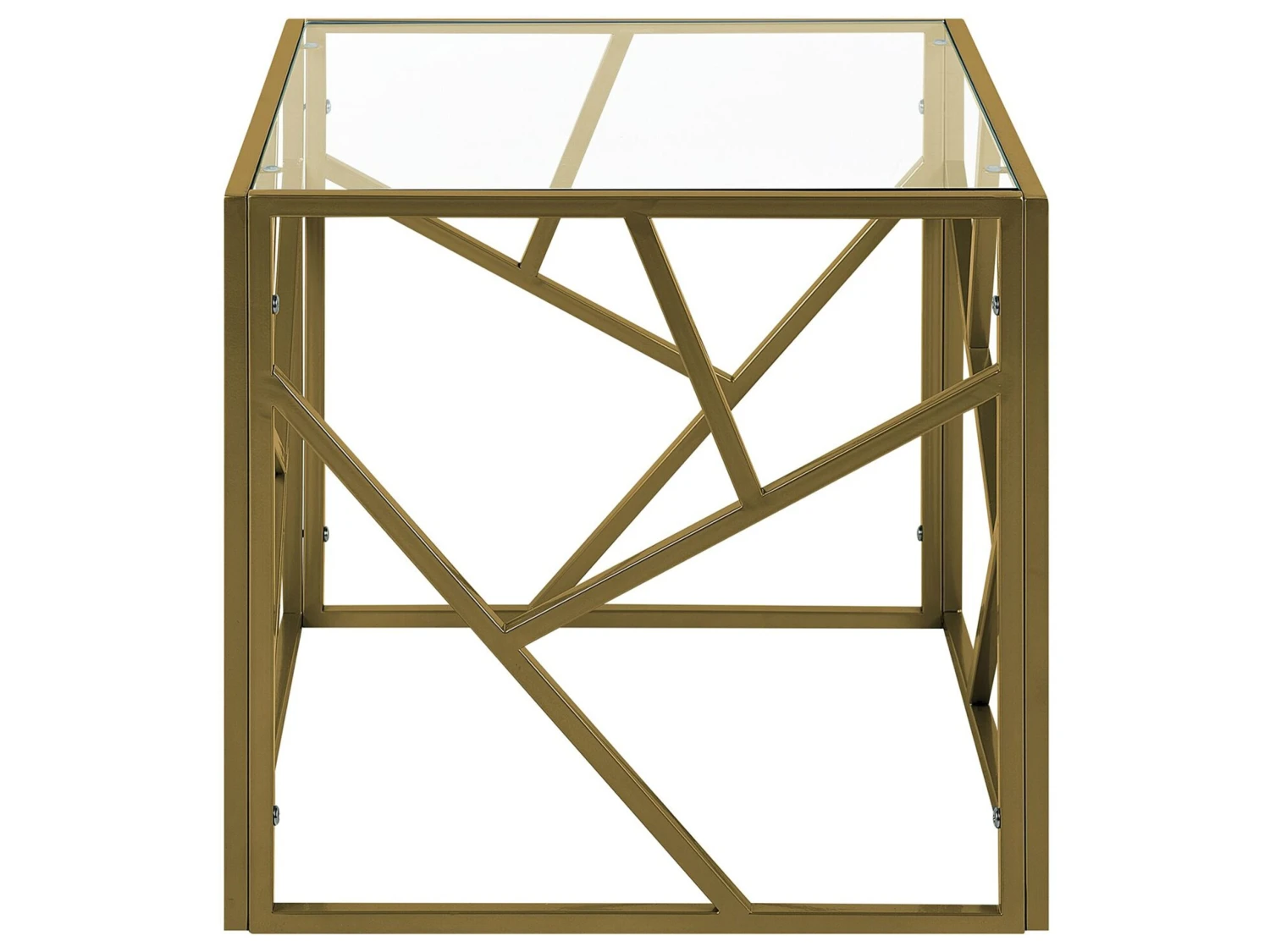 Mesa Auxiliar De Vidrio Dorado 50 X 50 Cm ORLAND - Imagen 3