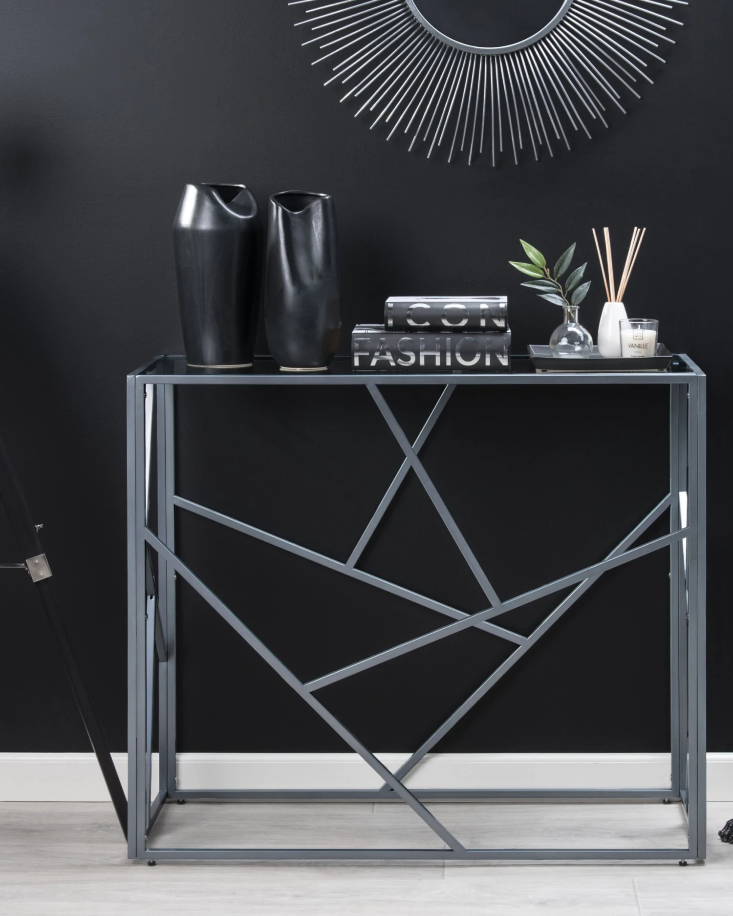 Consola De Vidrio Plateado 100 X 40 Cm ORLAND - Imagen 2