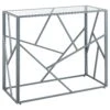 Consola De Vidrio Plateado 100 X 40 Cm ORLAND 1 Consola De Vidrio Plateado 100 X 40 Cm ORLAND -Beliani undef src sa picid 766709 type whitesh image