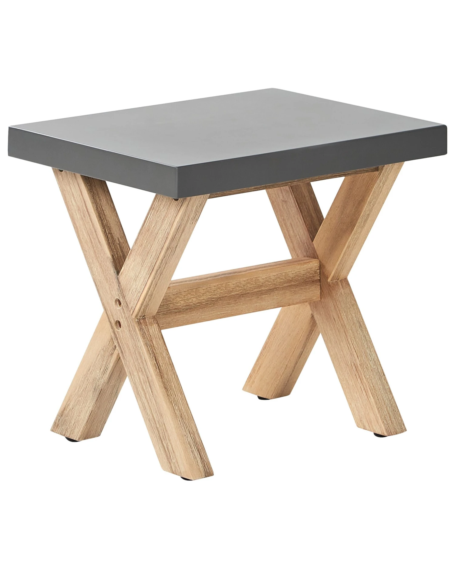 Taburete De Jardín De Cemento Reforzado Gris/madera Clara OLBIA 3 Taburete De Jardín De Cemento Reforzado Gris/madera Clara OLBIA