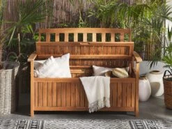 Banco De Jardín De Madera 120 Cm SOVANA 15 Banco De Jardín De Madera 120 Cm SOVANA -Beliani undef src sa picid 772450 type whitesh image