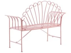Banco De Jardín De Metal Rosa CAVINIA 14 Banco De Jardín De Metal Rosa CAVINIA -Beliani undef src sa picid 774639 type whitesh image