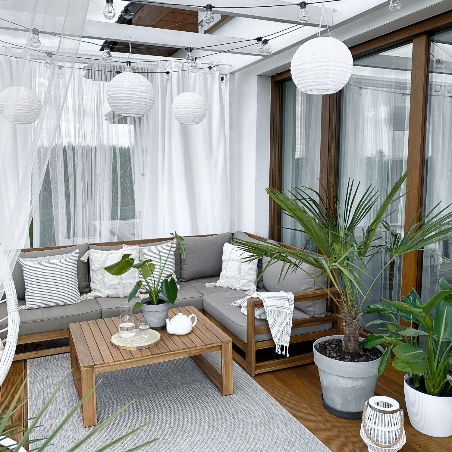 Conjunto De Sala De Estar Esquinero 4 Plazas De Madera De Acacia Clara Derecho TIMOR 8 Conjunto De Sala De Estar Esquinero 4 Plazas De Madera De Acacia Clara Derecho TIMOR - Imagen 6