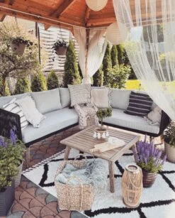 Conjunto De Jardín En Madera De Acacia Gris/marrón ALCAMO -Beliani undef src sa picid 779496 type whitesh image