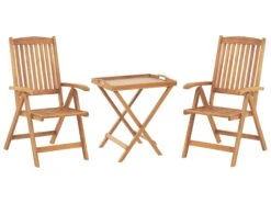 Conjunto De Balcón De Madera De Acacia JAVA