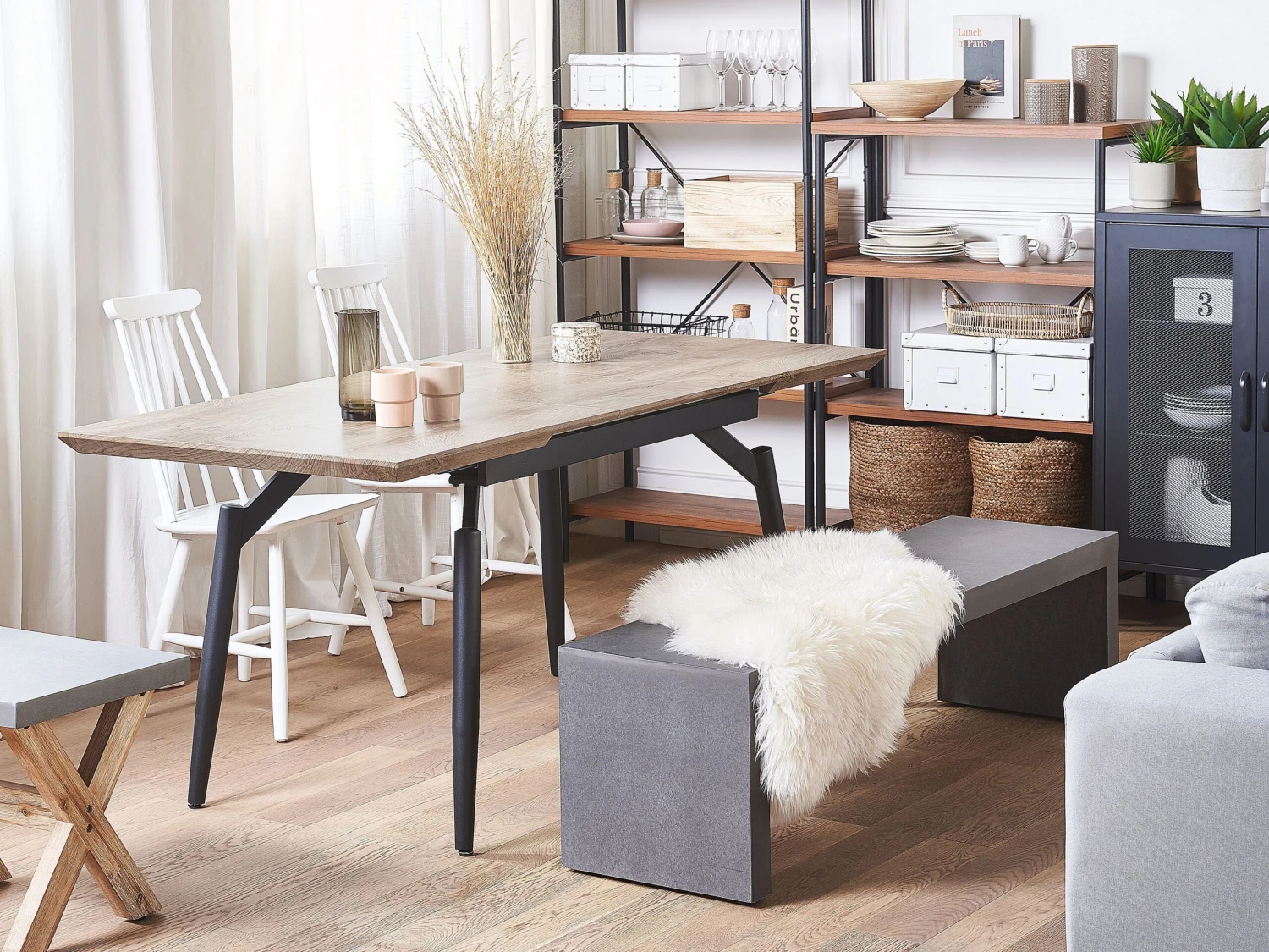 Banco De Jardín De Cemento Reforzado Gris 150 Cm TARANTO 6 Banco De Jardín De Cemento Reforzado Gris 150 Cm TARANTO - Imagen 4