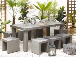 Conjunto De Jardín De Cemento Reforzado Mesa Y 6 Taburetes Gris TARANTO 13 Conjunto De Jardín De Cemento Reforzado Mesa Y 6 Taburetes Gris TARANTO -Beliani undef src sa picid 789729 type color image