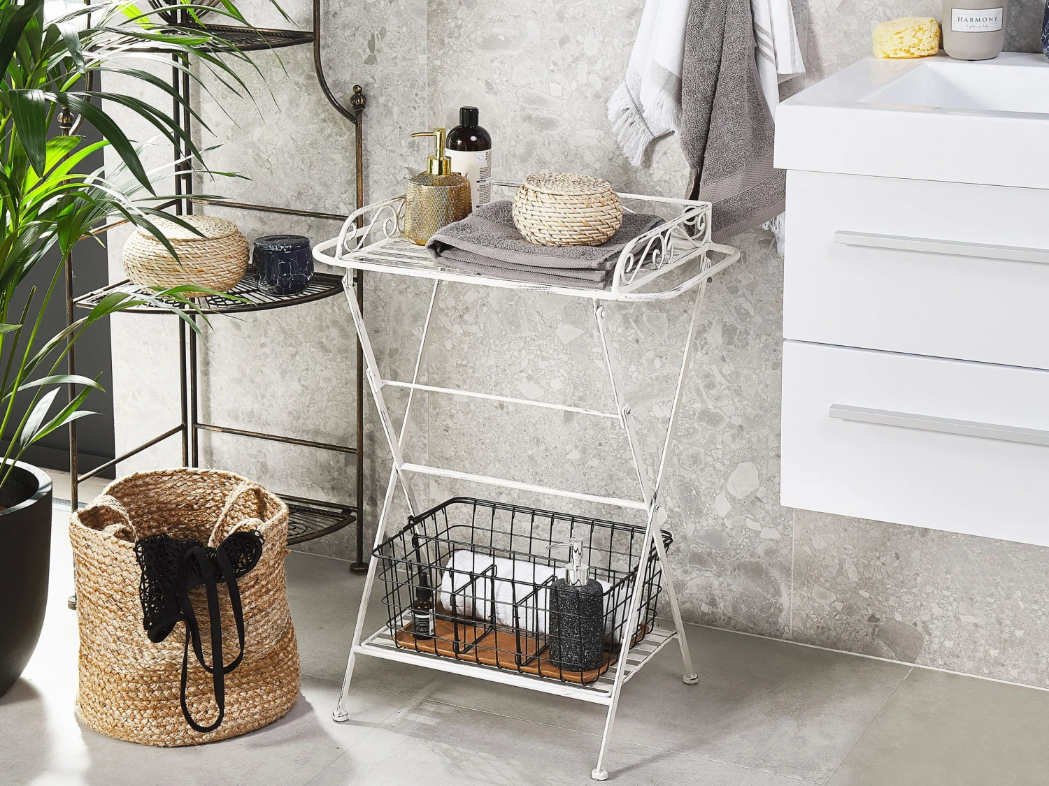 Mesa Auxiliar De Metal Blanco 40 X 35 Cm ANCUD 6 Mesa Auxiliar De Metal Blanco 40 X 35 Cm ANCUD - Imagen 4