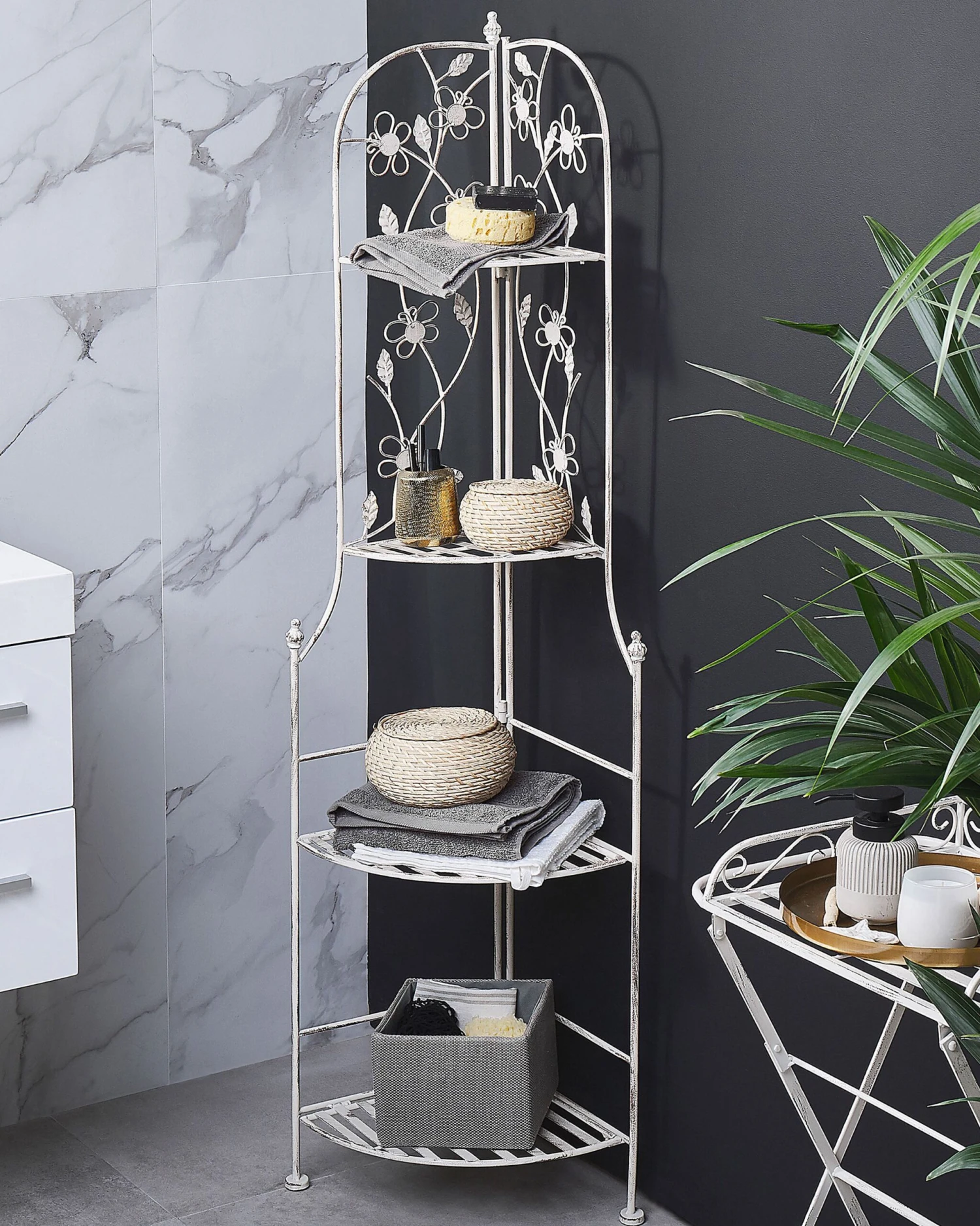 Mesa Auxiliar De Metal Blanco 40 X 35 Cm ANCUD 5 Mesa Auxiliar De Metal Blanco 40 X 35 Cm ANCUD - Imagen 3