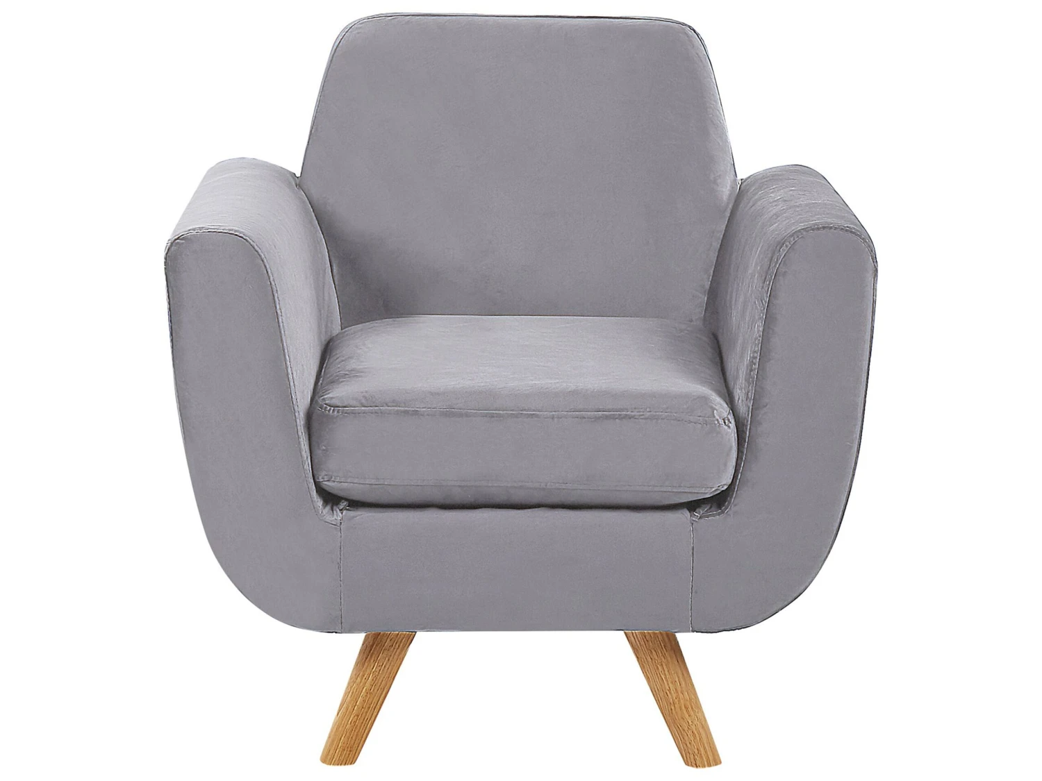 Sillón De Terciopelo Con Funda Extraíble Gris BERNES 6 Sillón De Terciopelo Con Funda Extraíble Gris BERNES - Imagen 4