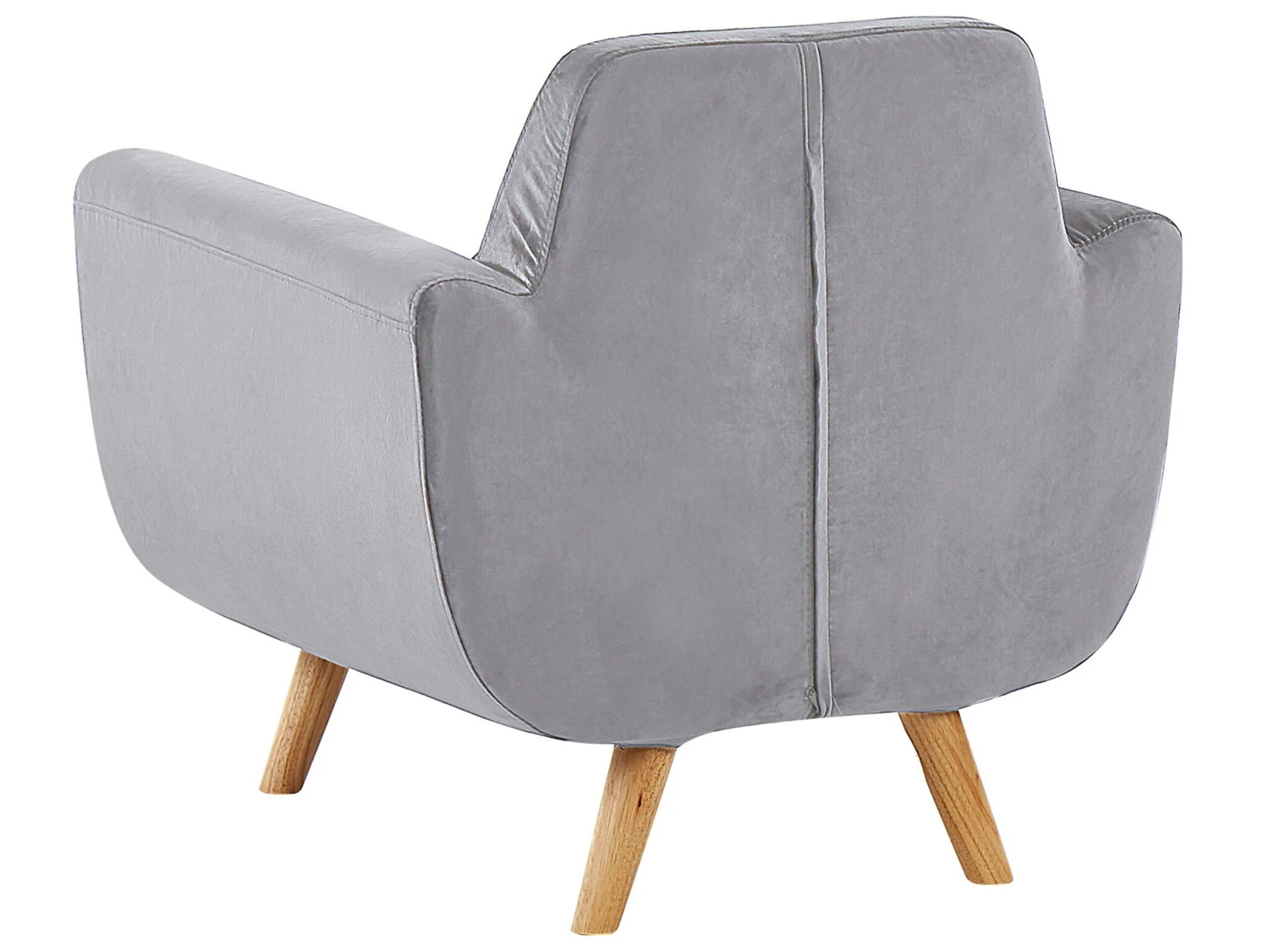 Sillón De Terciopelo Con Funda Extraíble Gris BERNES 7 Sillón De Terciopelo Con Funda Extraíble Gris BERNES - Imagen 5