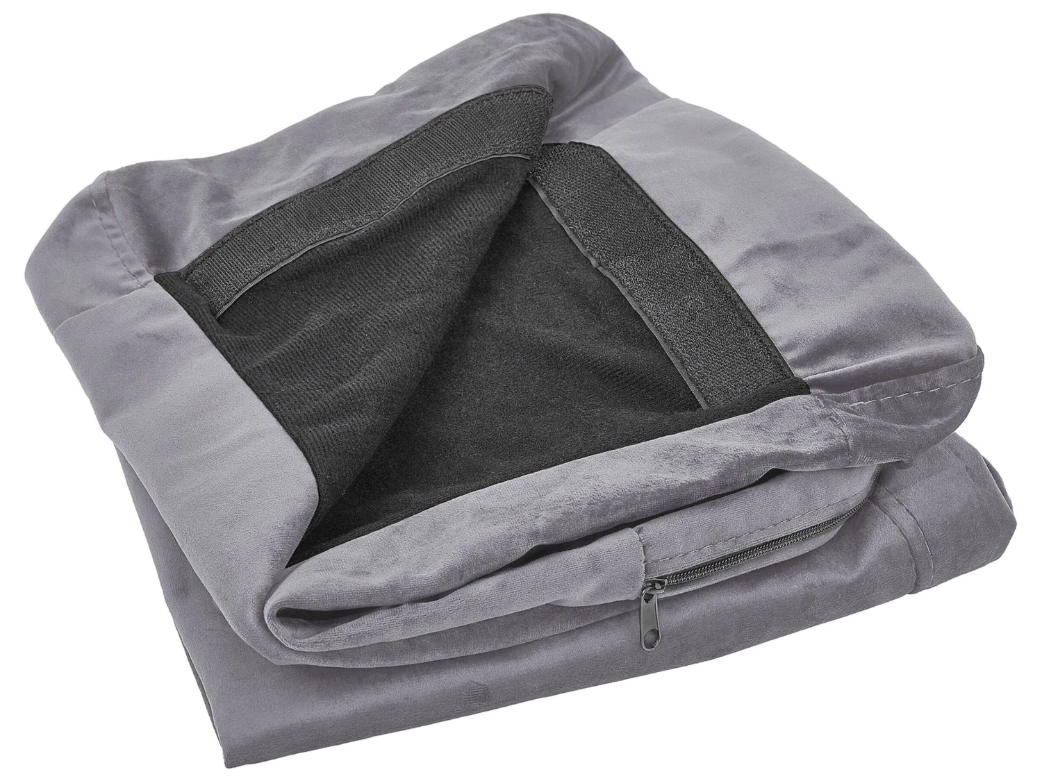 Sillón De Terciopelo Con Funda Extraíble Gris BERNES 10 Sillón De Terciopelo Con Funda Extraíble Gris BERNES - Imagen 8