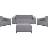 Conjunto De Jardín 5 Plazas De Poliéster Gris/negro ROVIGO