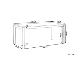 Mesa De Comedor De Metal/granito Gris Grafito/plateado 180 X 90 Cm GROSSETO -Beliani undef src sa picid 797715 type whitesh image