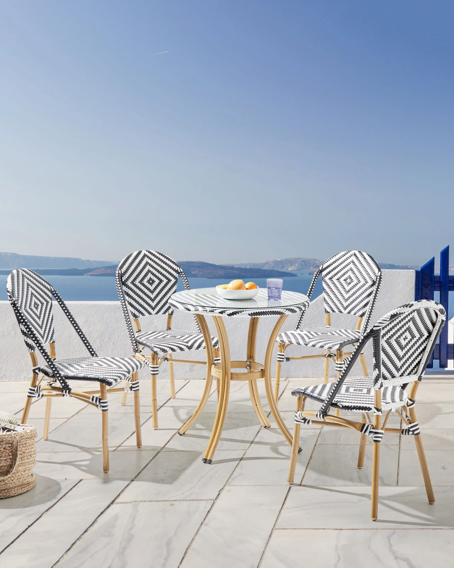 Conjunto De 4 Sillas De Jardín Negro/blanco RIFREDDO 4 Conjunto De 4 Sillas De Jardín Negro/blanco RIFREDDO - Imagen 2