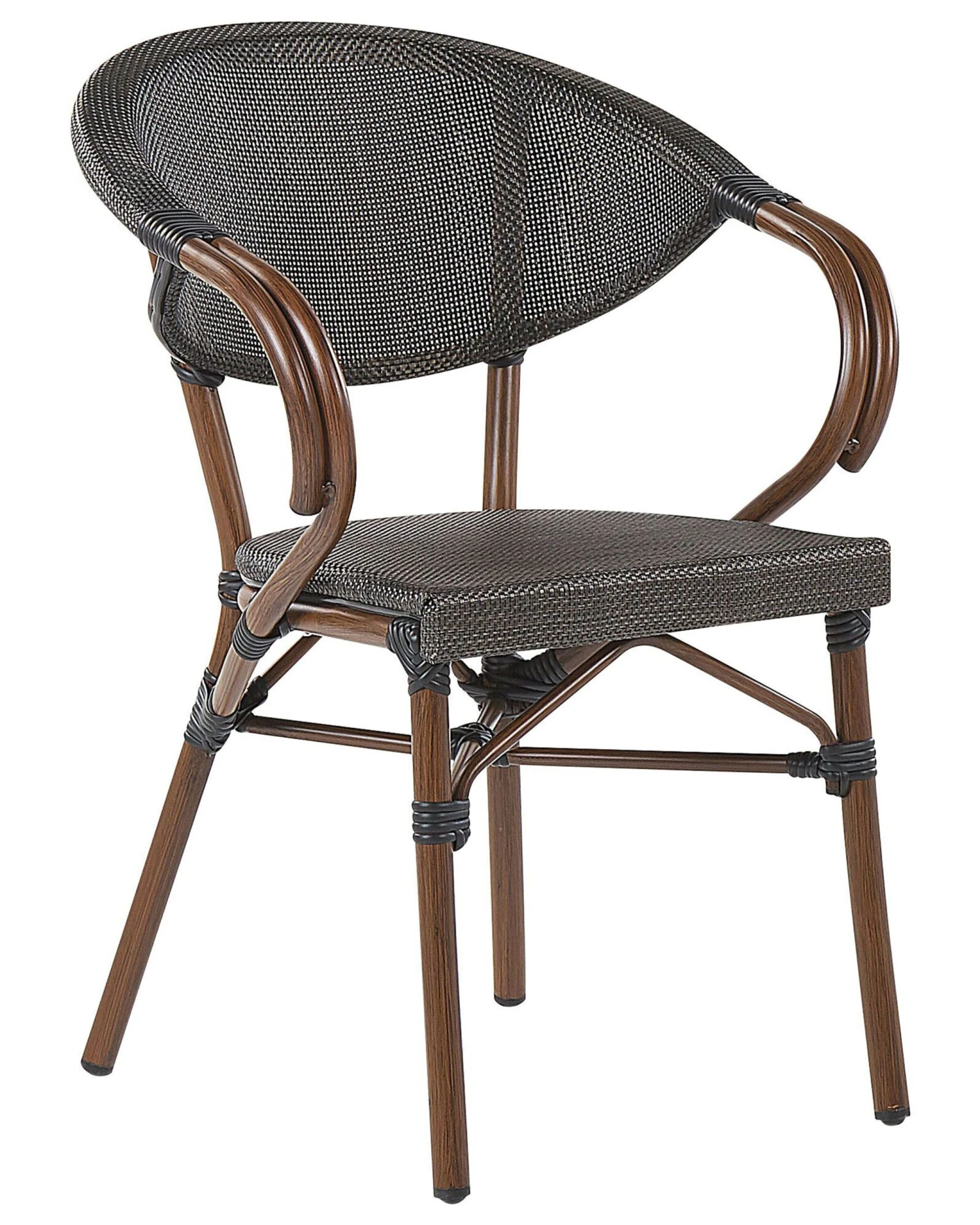 Conjunto De 4 Sillas De Jardín Gris/madera Oscura CASPRI 6 Conjunto De 4 Sillas De Jardín Gris/madera Oscura CASPRI - Imagen 4