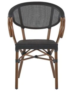 Conjunto De 4 Sillas De Jardín Negro/madera Oscura CASPRI 16 Conjunto De 4 Sillas De Jardín Negro/madera Oscura CASPRI -Beliani undef src sa picid 799046 type whitesh image