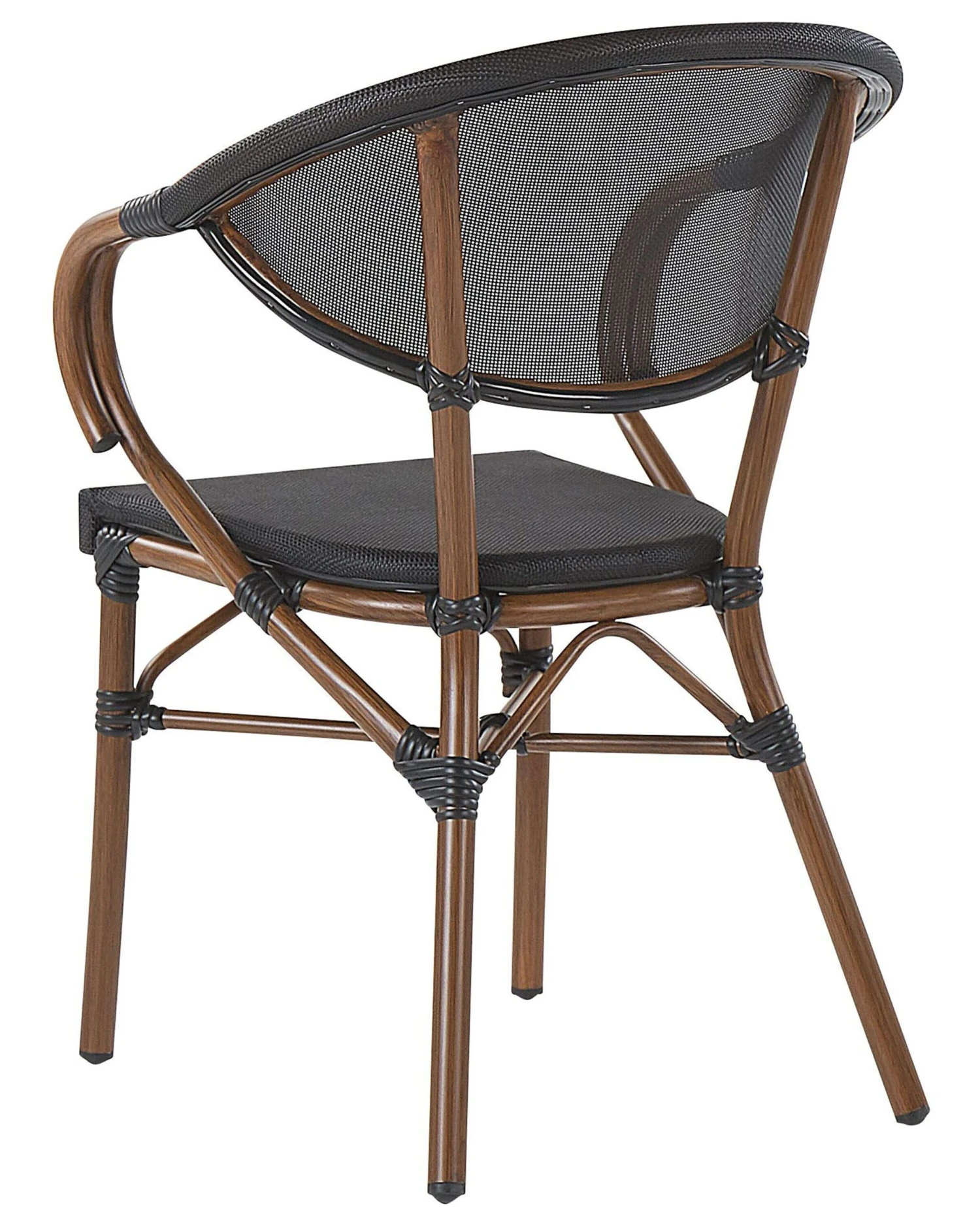 Conjunto De 4 Sillas De Jardín Negro/madera Oscura CASPRI 8 Conjunto De 4 Sillas De Jardín Negro/madera Oscura CASPRI - Imagen 6