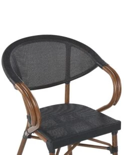 Conjunto De 4 Sillas De Jardín Negro/madera Oscura CASPRI 18 Conjunto De 4 Sillas De Jardín Negro/madera Oscura CASPRI -Beliani undef src sa picid 799048 type whitesh image