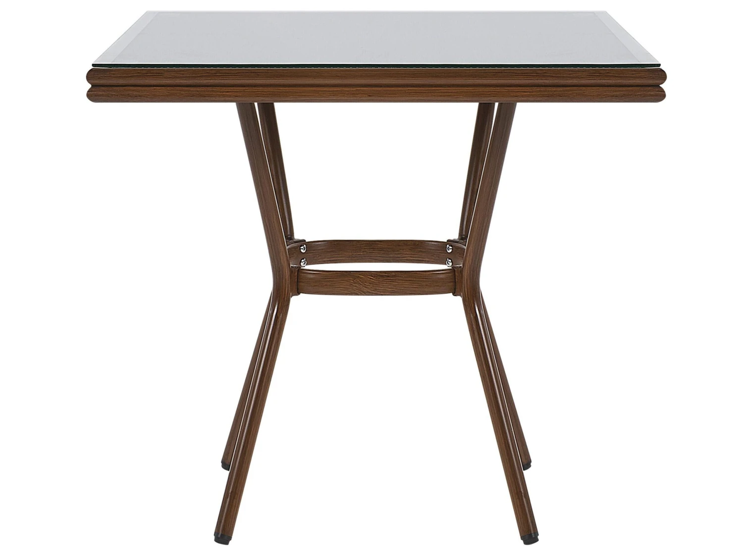 Mesa De Jardín De Metal Gris/madera Oscura 80 X 80 Cm CASPRI 6 Mesa De Jardín De Metal Gris/madera Oscura 80 X 80 Cm CASPRI - Imagen 4