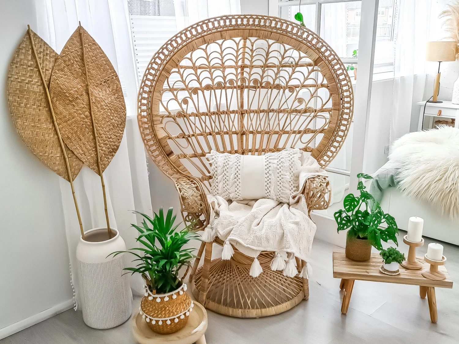 Silla Pavo Real De Ratán Beige/natural EMMANUELLE 11 Silla Pavo Real De Ratán Beige/natural EMMANUELLE - Imagen 9