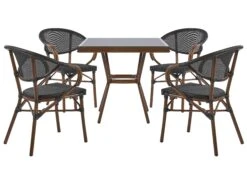 Conjunto De Jardín 4 Plazas Negro CASPRI