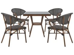 Conjunto De Jardín 4 Plazas Gris/negro CASPRI