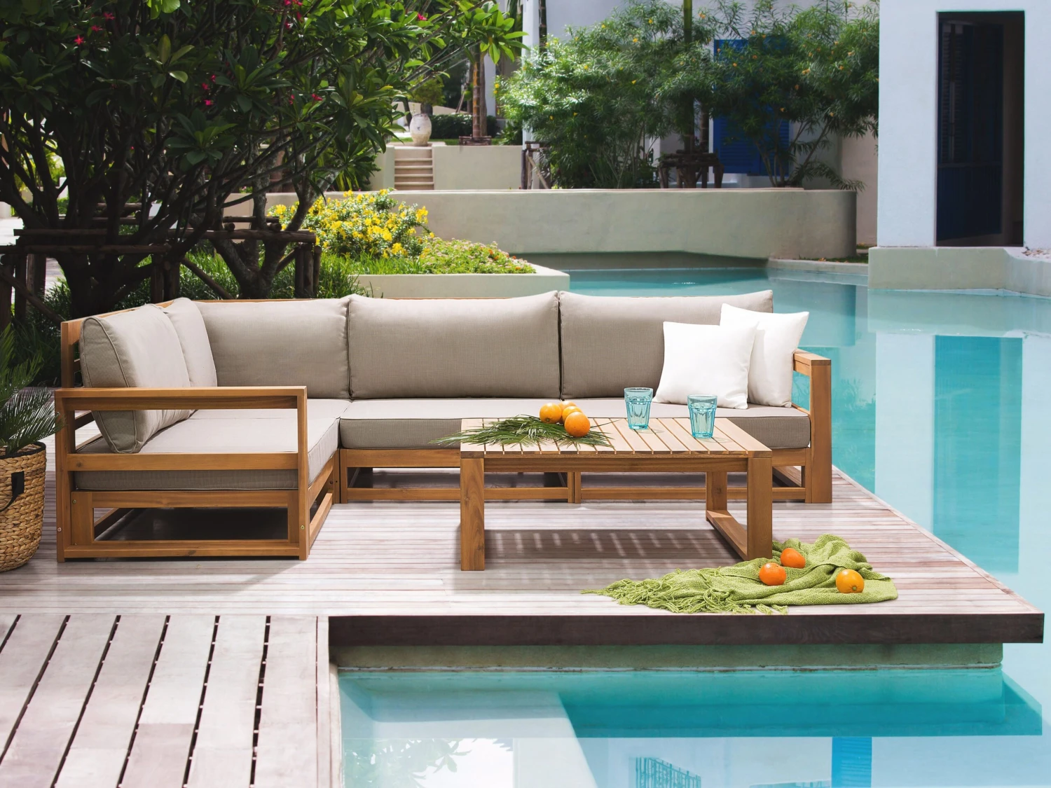 Conjunto De Sala De Estar Esquinero 4 Plazas De Madera De Acacia Certificada Clara Derecho TIMOR 4 Conjunto De Sala De Estar Esquinero 4 Plazas De Madera De Acacia Certificada Clara Derecho TIMOR - Imagen 2