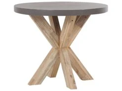 Conjunto De Jardín De Cemento Reforzado Mesa ⌀ 90 Cm 4 Taburetes Gris/madera Clara OLBIA 13 Conjunto De Jardín De Cemento Reforzado Mesa ⌀ 90 Cm 4 Taburetes Gris/madera Clara OLBIA -Beliani undef src sa picid 806415 type whitesh image