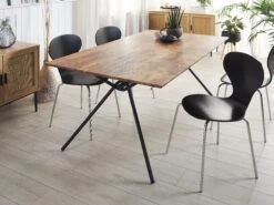 Mesa De Comedor Madera Oscura/negro 160 X 90 Cm AMSTERDAM 12 Mesa De Comedor Madera Oscura/negro 160 X 90 Cm AMSTERDAM -Beliani undef src sa picid 806823 type whitesh image