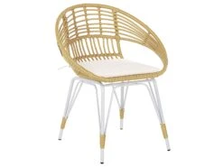 Conjunto De Balcón De Ratán Color Natural Blanco PELLARO 19 Conjunto De Balcón De Ratán Color Natural Blanco PELLARO -Beliani undef src sa picid 807678 type whitesh image