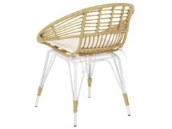 Conjunto De Balcón De Ratán Color Natural Blanco PELLARO 21 Conjunto De Balcón De Ratán Color Natural Blanco PELLARO -Beliani undef src sa picid 807680 type whitesh image