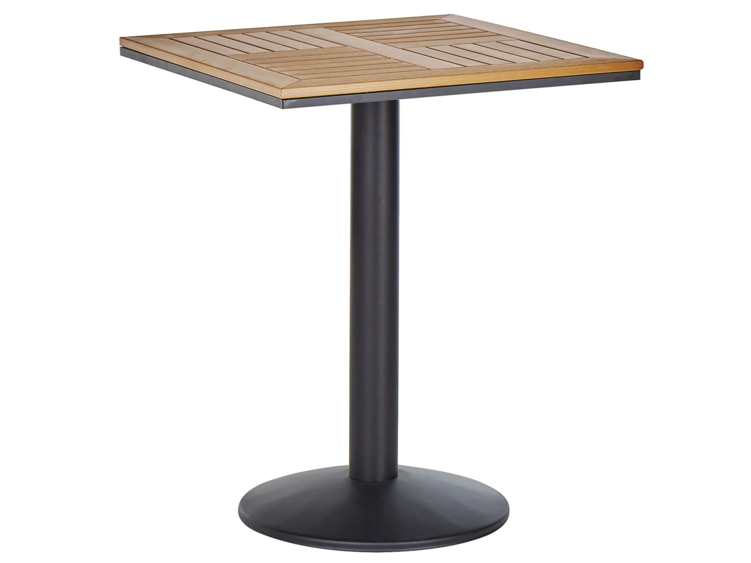 Mesa De Jardín Madera Clara/negro 60 X 60 Cm PALMI 3 Mesa De Jardín Madera Clara/negro 60 X 60 Cm PALMI
