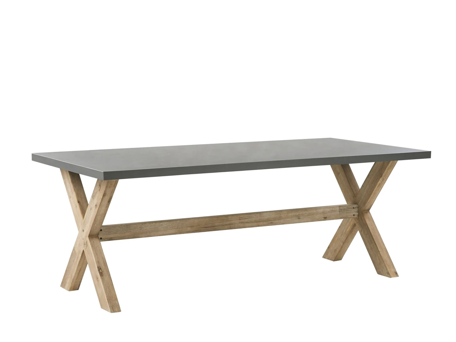 Conjunto De Jardín De Cemento Reforzado Mesa 200 X 100 Cm Con 6 Sillas Negro/madera Clara OLBIA 12 Conjunto De Jardín De Cemento Reforzado Mesa 200 X 100 Cm Con 6 Sillas Negro/madera Clara OLBIA - Imagen 10